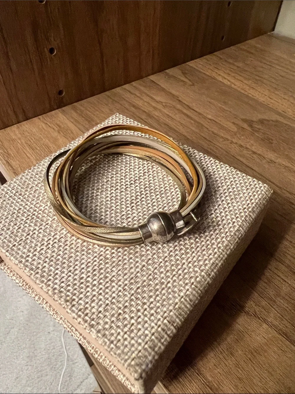 Two-Tone Wrap Bracelet in Gold and Silver